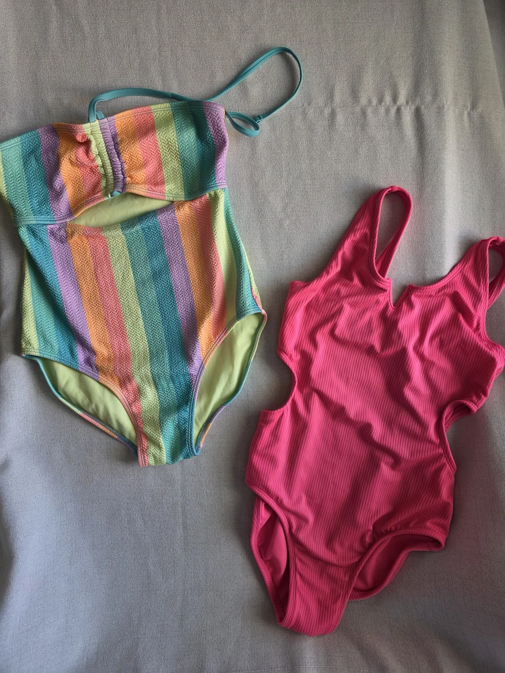 Art class Rainbow Stripes & Hot Pink One-Piece Swimsuits Bathing Suit Beach Pool
